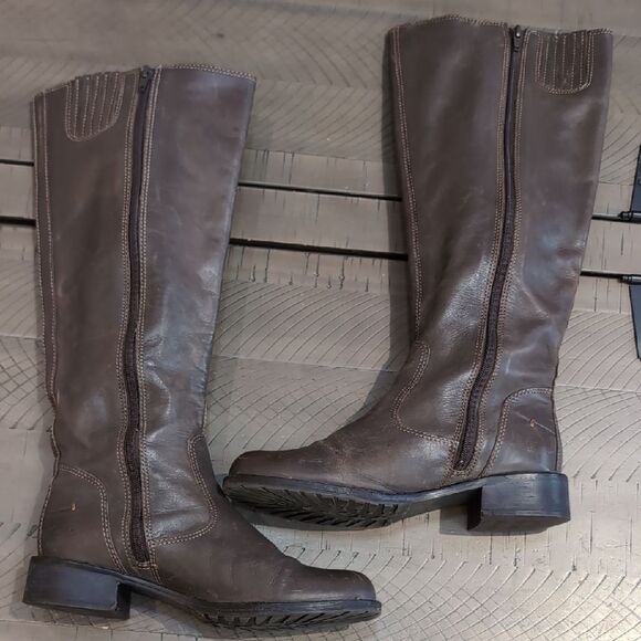 Donald J. Pliner Bixbi Brown Leather Over the Knee Boots Sz 8.5M - Picture 5 of 13